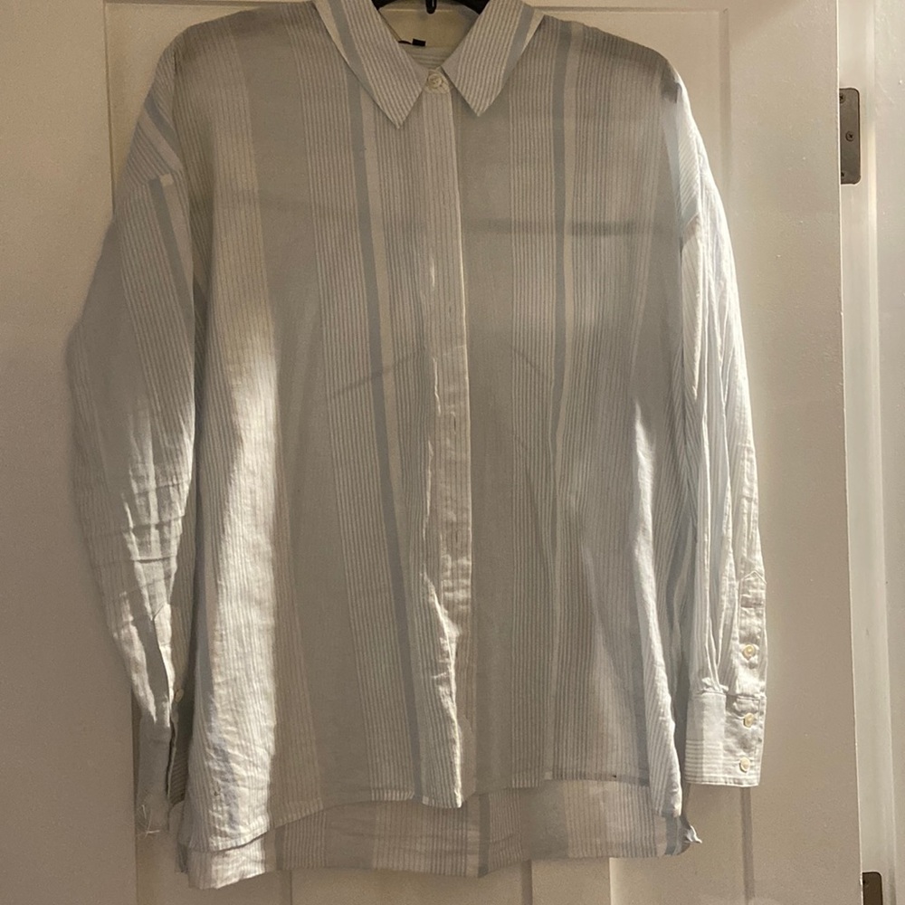 Theory lightweight stripped blouse - Small